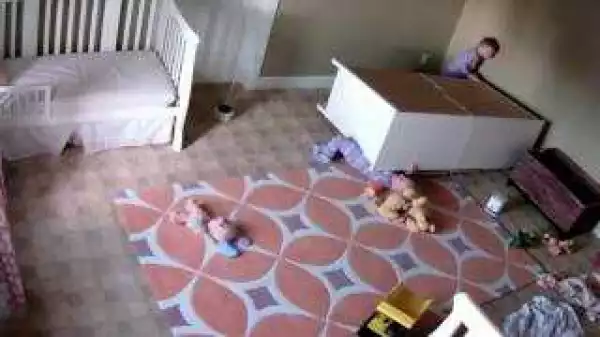 Trending video: 2-year-old baby saves twin brother pinned under furniture